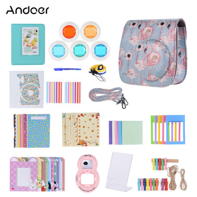 

Andoer 14 in 1 Accessories Kit for Fujifilm Instax Mini 9888s with Camera CaseStrapStickerSelfie Lens5Colored FilterAlbu