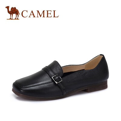 

Camel CAMEL ladies simple British buckle square head low heel shoes A915046197 black 39