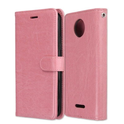 

MOONCASE Motorola Moto C Plus 3 Card Photo Frame Leather Case - Powder