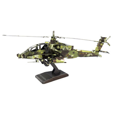 

3 Dimensional Puzzles Apache Camouflage Helicopter Metal Jigsaw Model Kit DIY Building Educational Toys Gift for Kids