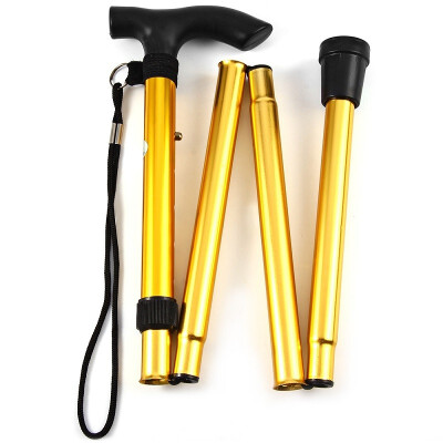 

Aluminum Metal Folding Walking Stick with Adjustable Height&Non-slip Rubber Base