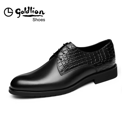 

Goldlion mens urban dress casual British fashion comfortable shoes 502830011ADA-black -41 yards