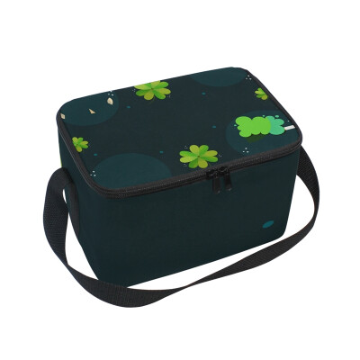 

ALAZA Insulated Lunch Box Lucky Clover Lunch Bag for Men Women Portable Tote Bag Cooler Bag