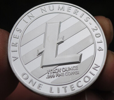 

40mm One 1 Litecin 2014 Silver plated Souvenir Coin Medal