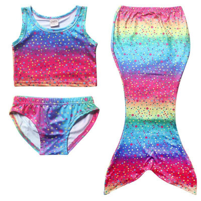 

Girls Kids Swimmable Mermaid Tail Sea-maid Bikini Swimwear Swimming Costume Set