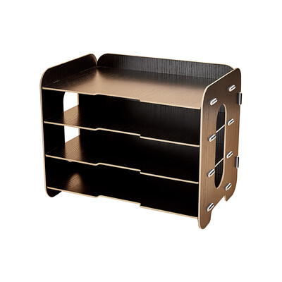 

Creative Desktop File Organizer Wood Document Holder Letter Tray 4 Layers for Office School Home Use