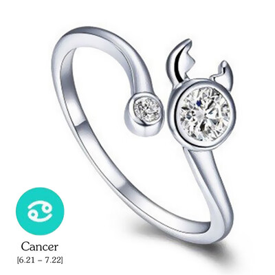 

12 Constellations Exquisite Glistening Retro Lovers Ring Women Ancient Elegant Attractive Zinc Alloy Finger Ring
