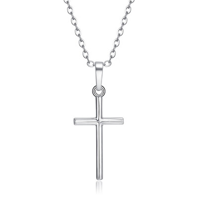

Fashion Charm Copper Gold Plated Cross Pendant Necklace Chain Jewelry for Men Women Unisex Girls Gift Party Wedding