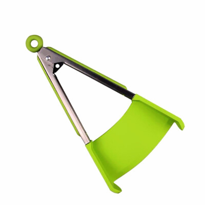 

9inch Intelligent Multi-functional Kitchen 2-in-1 Spatula&Tongs Non Stick Heat Resistance Food Folder Green