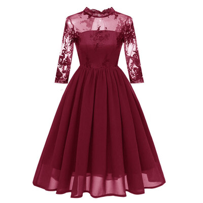 

2019 Fashion Luxury Women Applique Dresses Elegant O-Neck Female Party Prom Dress Ball Gown