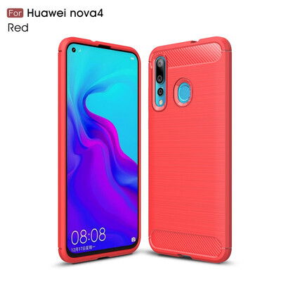 

Goowiiz Phone Case For Huawei Mate 20XNova 4 Fashion Slim Carbon Fiber TPU Soft Silicone Prevent falling