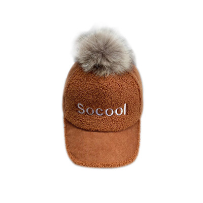

Winter Fall Cap Children Casquette Boy Simple Baseball Hat Girl Baby Letter Pattern Peaked Cap with Wistiti Ball