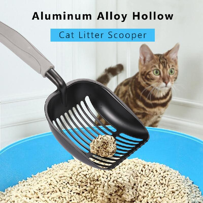 

Aluminum Alloy Hollow Cat Litter Scooper Litter Shovel Sifter with Long Handle Pet Poop Scooper Shovel Pet Cleaning Supplies Tools
