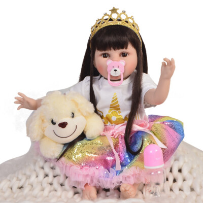 

22 Inch New Design Reborn Baby Alive Doll Soft Vinyl Lifelike Princess Girl Baby Doll Toys For Kids Xmas Birthday Gifts