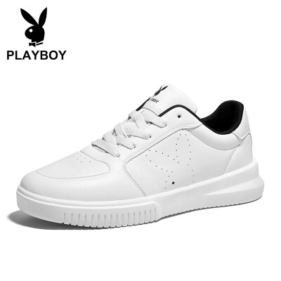 

Playboy PLAYBOY sports running casual shoes mens thick bottom non-slip wild PL611028 white black 44