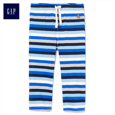 

GAP flagship store baby boy comfort striped elastic waist pants 399950 dark blue stripes 6-12M