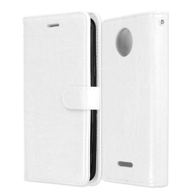 

MOONCASE Motorola Moto C Plus 3 Card Photo Frame Holster - White