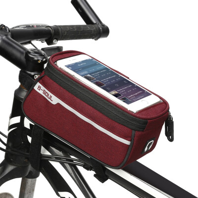 

MTB Bicycle Top Tube Phone Bag for 6" Screen Size Bike Front Frame Bag with Headphone Hole