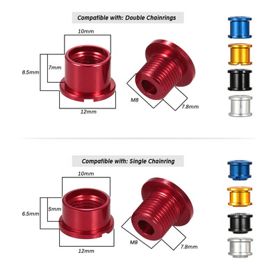 

Lixada Set of 5 Chainwheel Bolts 7075 Aluminum Alloy Crankset SingleDouble Chainring Bolts & Nuts Set Bicycle Accessories
