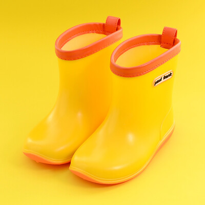 

PaulFrank big mouth monkey cartoon cute non-slip low wear wear childrens rain boots PFR201 letter yellow 23