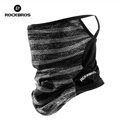 

Rock brothers sunscreen mask riding ice silk face towel full face magic headscarf men&women electric car cover face collar black gray