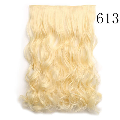 

Amazing Star 24 Inch 1-Pack 34 Full Head Curly Wave Clips in Synthetic Hair Extensions Hairpieces for Women 5 ClipsPiece Blonde