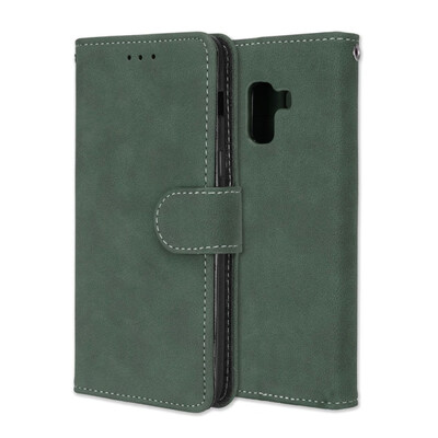 

MOONCASE Samsung Galaxy A8 2018 Vintage Scrub 3 Card Case - Green