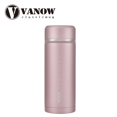 

British Vanow mug mens female 316 stainless steel student portable teacup lightweight water cup 350ml rose gold