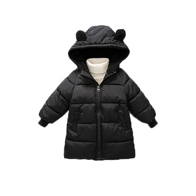 

2018 Winter Fur Collar Hooded Coat Children Jackets for Girls Boys Coat Kids Warm Outerwear Thicken Cotton-padded Coat