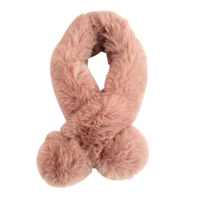 

Children Winter Cute Crossed Neck Scarf Kids Thickening Soft Warm-Keeping Muffler with Wistiti Ball