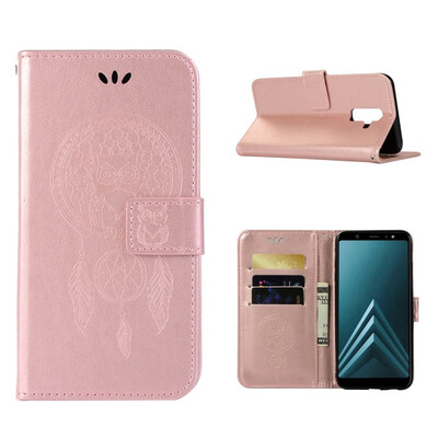 

MOONCASE Samsung Galaxy J8 Windbell Owl Embossed Leather Case - Rose Gold