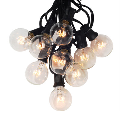 

UpperX european plug G40 Globe strings with 25 clear bulbs 25Ft UL listed for indoor&outdoor Decor for garden patio party