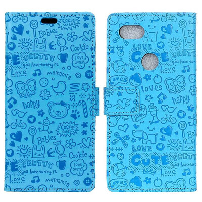 

MOONCASE Google Pixel 3  Little Witch Leather Case - Blue