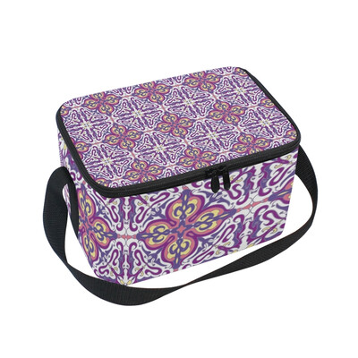 

ALAZA Insulated Lunch Box Roma Decorative Pattern2 Lunch Bag for Men Women Portable Tote Bag Cooler Bag