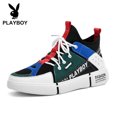 

Playboy PLAYBOY fashion sports running casual shoes mens low cut with anti-slip DS87280 black green 39