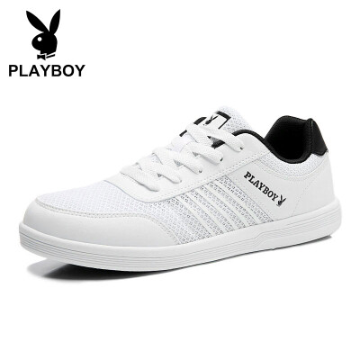 

Playboy PLAYBOY sports breathable mesh casual shoes mens low-top tie wild DS65079-1 white black 41