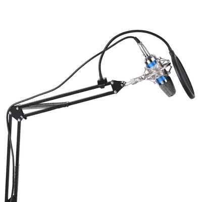 

Professional Broadcasting Studio Recording Condenser Microphone Mic Kit with Shock Mount Adjustable Suspension Scissor Arm Stand M
