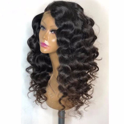 

150 Density Deep Wave Curly Lace Frontal Wig Brazilian Virgin Hair Glueless Lace Front Human Hair Wig Preplucked For Black Women