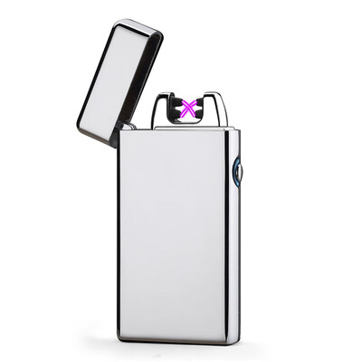 

USB Rechargeable Electronic Hit Fire Machine Windproof Flameless Metal Smoking Cigarette Lighters of Double Pulsed Arc
