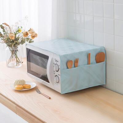 

40000 km oil-proof waterproof microwave dust cover with storage sorting bag oven cover microwave dust cover cloth SWJ1401 blue