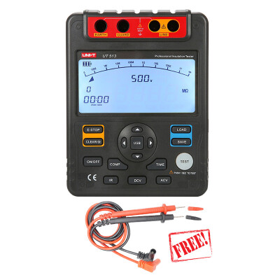 

UNI-T UT513 1000V 5000V Insulation Resistance Tester Megger insulation tester Data Storage Analog Bar Graph DAR USB Data