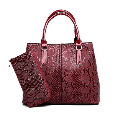 

New Pattern Solid Color Womens Handbag PU Leather Square Shape Alligator Soft Handle Womens shoulder bag