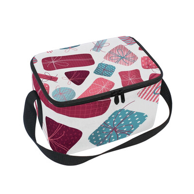 

ALAZA Lunch Box Insulated Lunch Bag Large Cooler Pattern Of Various Gifts Tote Bag