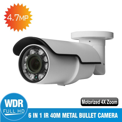 

40 MP Outdoor safety CCTV HD Infrared Bullet camera AHDBCBSDISEDIEEX-SDI output 6 in 1 28-12 mm zoom lens