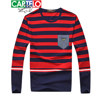 

Cartier crocodile CARTELO long-sleeved T-shirt mens cotton 2019 spring new fashion casual mens loose round neck t-shirt red 2XL