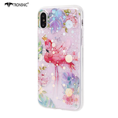 

Tronsnic Flamingo Flowers Phone Case for iPhone 5 5s Shiny Laser Soft Cases for Transparent Covers