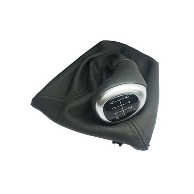 

Silver Handle Gear Shift Knob Boot Cover Stick Shift Lever 56 Speed Emblem For BMW F30 Car Accessories