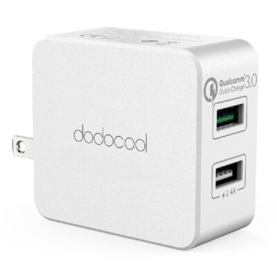 

dodocool 30W Dual USB Wall Charger with Quick Charge 30 Power Adapter with Foldable US Plug for LG G5 HTC One A9 Xiaomi Mi 5