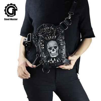 

steel master Punk Skull Waist Bags Leg Holster Retro Bags Goth Shoulder Waist Bags Packs