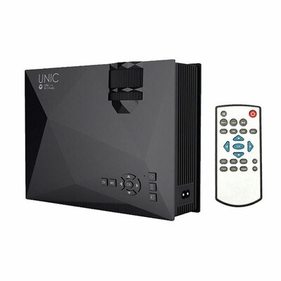

UNIC UC46 LED Projector 800 480 Pixel 1200 Lumens 800 1 Contrast Ratio DLNA Miracast AirPlay WiFi Display USB VGA Input Home
